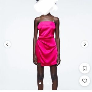 Zara Satin Effect Pink Dress